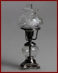 1115 Antique Silver Table Oil Lamp  -1/12th scale