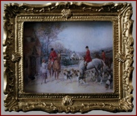 P 008 A Gold Framed Picture of a Hunting Scene